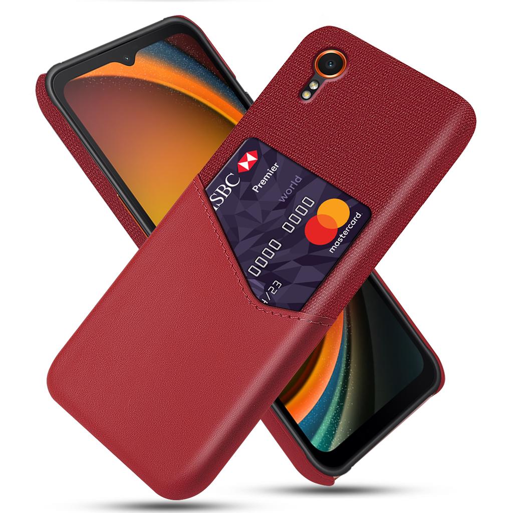 Für Samsung Galaxy Xcover7 Hülle PU-Leder+PC Stofftextur Rückseite Handyhülle mit Kartenfach