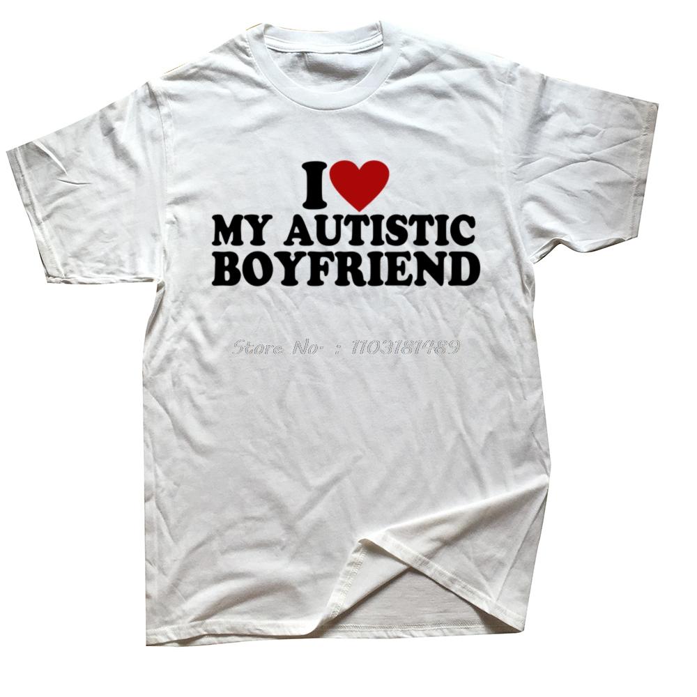 

I Heart Love My Autistic Boyfriend Girlfriend Fitness T-shirt Cotton Tops Tees Men s Clothes Oversized Unisex Streetwear Tshi... S разноцветный