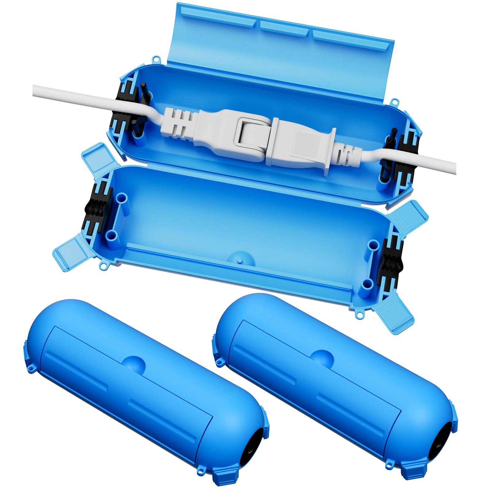 

RESTMO 3-Piece Outdoor Waterproof Outlet Covers for Extension Cords, Power Boxes, Weatherproof Rain Protection, and String Lights, Hangable, Blue