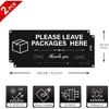 Please Leave Packages Here Signs 10" x 4" Deliveries Sign Aluminum Package Delivery Sign for Outside Front Door Home Office Shop 2 Pack