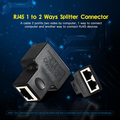 CAT 5/CAT 6/CAT 7 için RJ45 Ayırıcı Adaptör Konnektörü 1 ila 2 Dişi Bağlantı Noktası