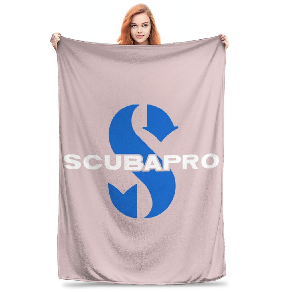 Flannel Throw Blanket Scubapros Diving Logo Warm Plush Blankets Soft Bedspread for Bed Living room Home Travel Couch