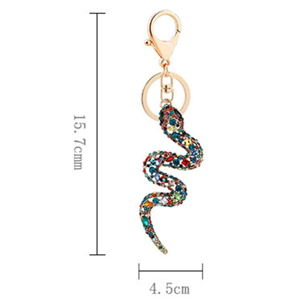 Mixed Color Rhinestone Snake Keychain Fortune Zodiac Snake Year Key Ring  New Year Gifts