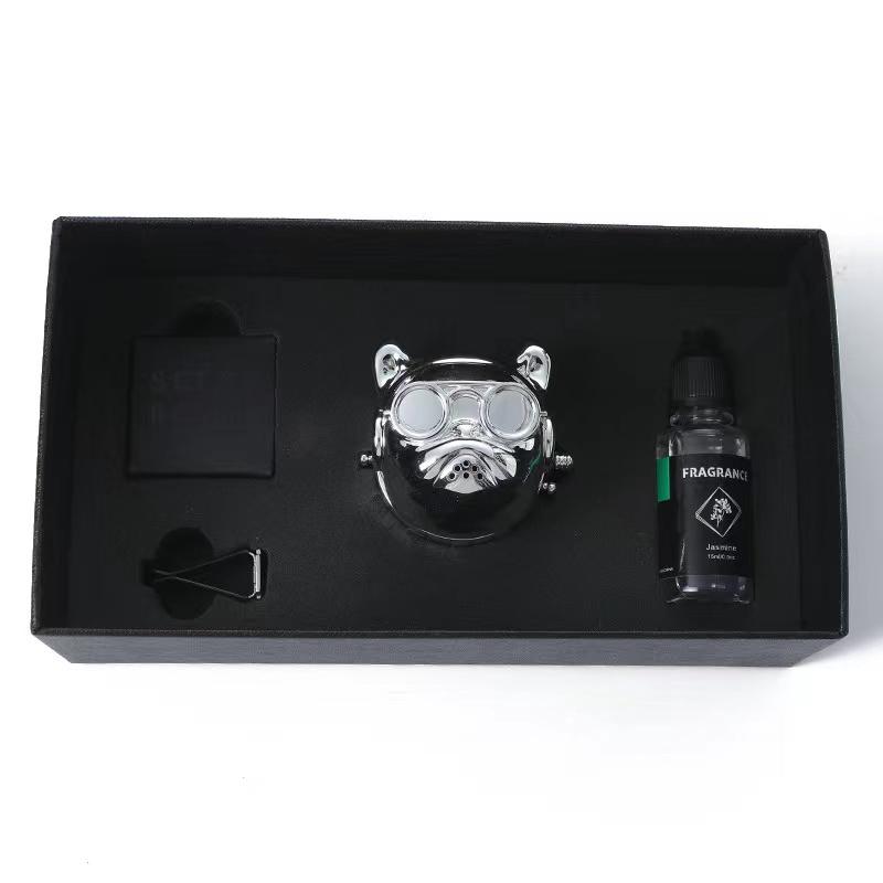 New Style Bulldog Car Air Freshener Perfume Auto Interior Perfume Clip Fragrance Ornament Car Accessories Gift Box Car Deco