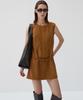 Beleudemaleu Italian Suede Belted Dress_Camel