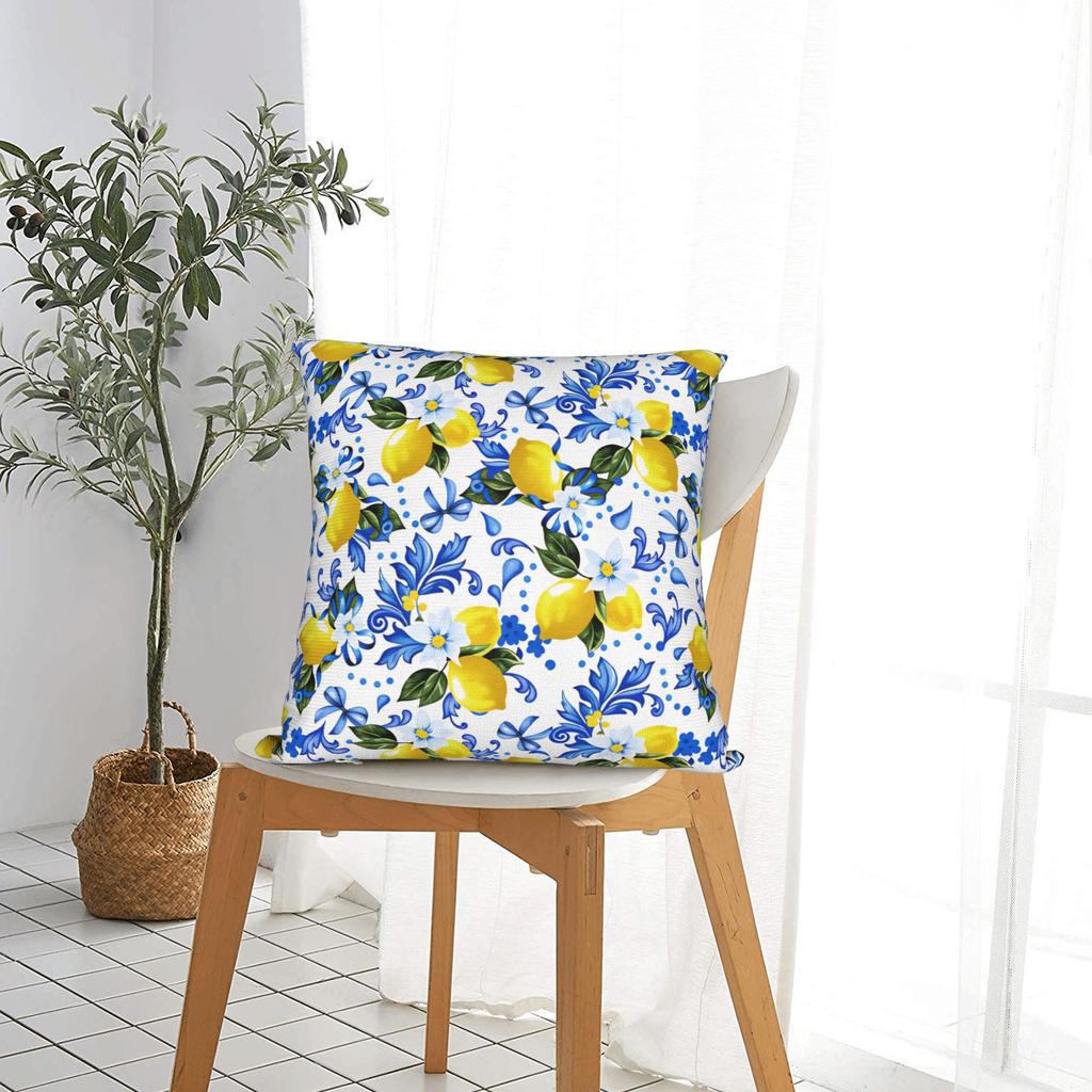 Pillow Case Fruit Lemon Soft Pillow Cover For Living Room Bed Chair Vintage Pillowcases