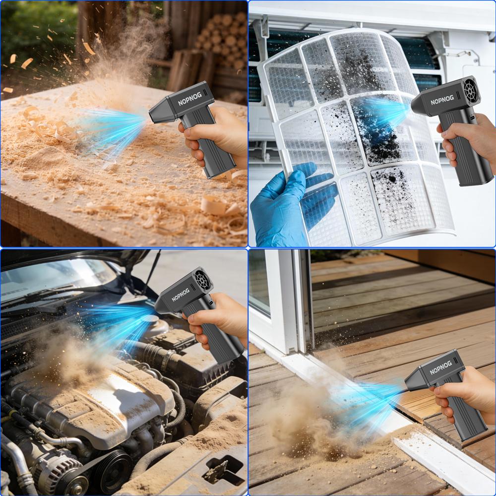 Type-C Charging Portable Car Snow Blowing and Cleaning Tool, 4-speed 130000RPM Electric Air Dust Collector, Turbine Fan Locomotive Accessories