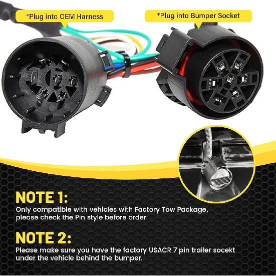 Oyviny Plug & Play USCAR 7 Pin To 4 Pin Trailer Wiring Harness Universal For LED Tailgate Light Bars, Pure Copper USCAR To 4 Flat Trailer Extension