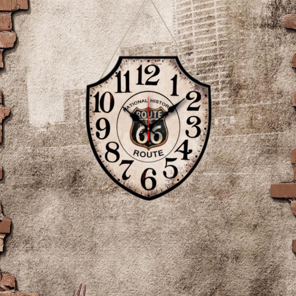 Arabische Ziffern Wanduhr, Handwerksdekor, Kreative Hängende Holz Uhr für Rustikal