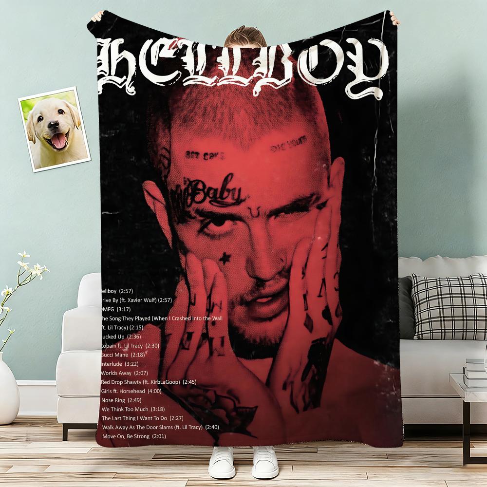 rapper LIL peep Throw Lightweight 240g Flannel Blanket Soft Skin-friendly for Summer Cooling 75x90cm
