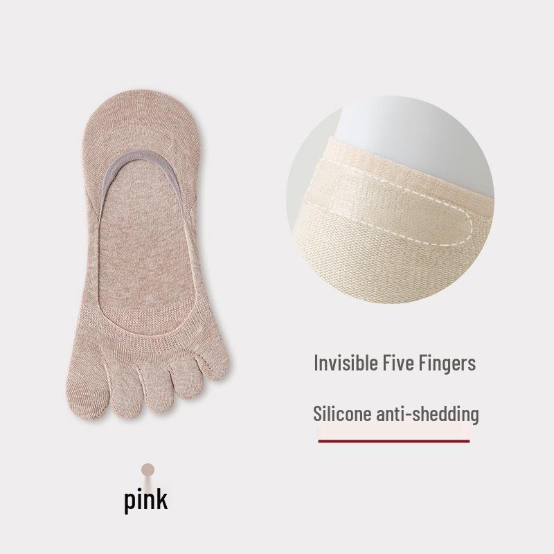 Women's Summer Cotton Five-Toe No-Show Socks – Odor-Proof, Seamless, Heel-Grip, Low-Cut and Lightweight