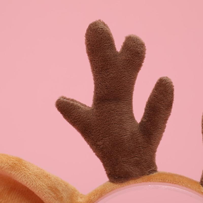 Cute Animal Deer Ears Headband Plush Antler Hair Hoop Novelty Party Headdress Fawn Horn Christmas Party Accessories