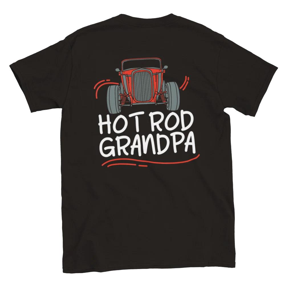 Hot Rod Grandpa - Back Print - Unisex Crewneck T-shirt XS