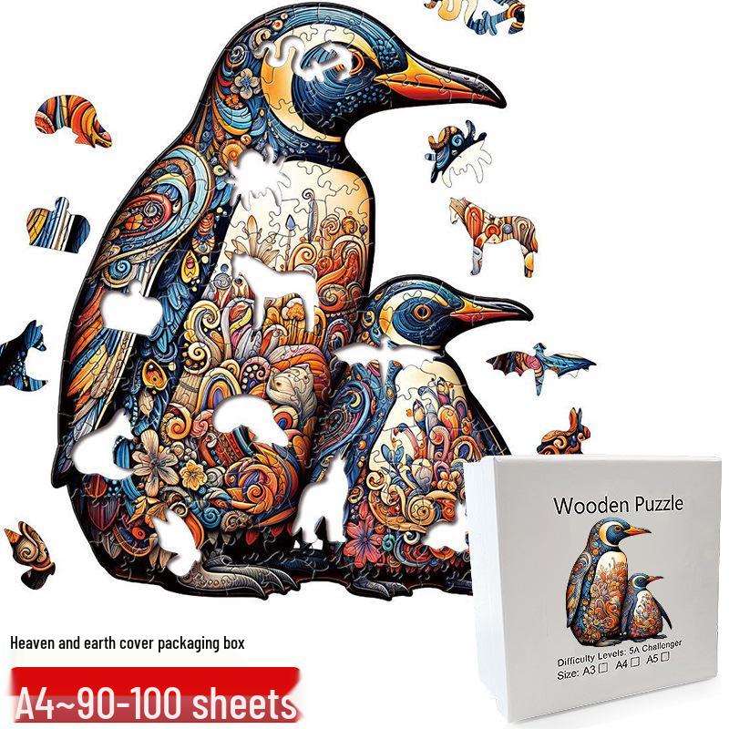 Irregular Animal Dog Penguin Wooden Puzzle in Stock