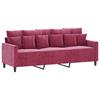 Vidaxl 4-Cz. Relaxation Set With Cushions, Wine Red, Velvet