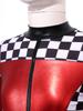 Girls Race Car Racer Costume Long Sleeve Checkerboard Print Back Zipper Short Jumpsuit Cosplay Costume