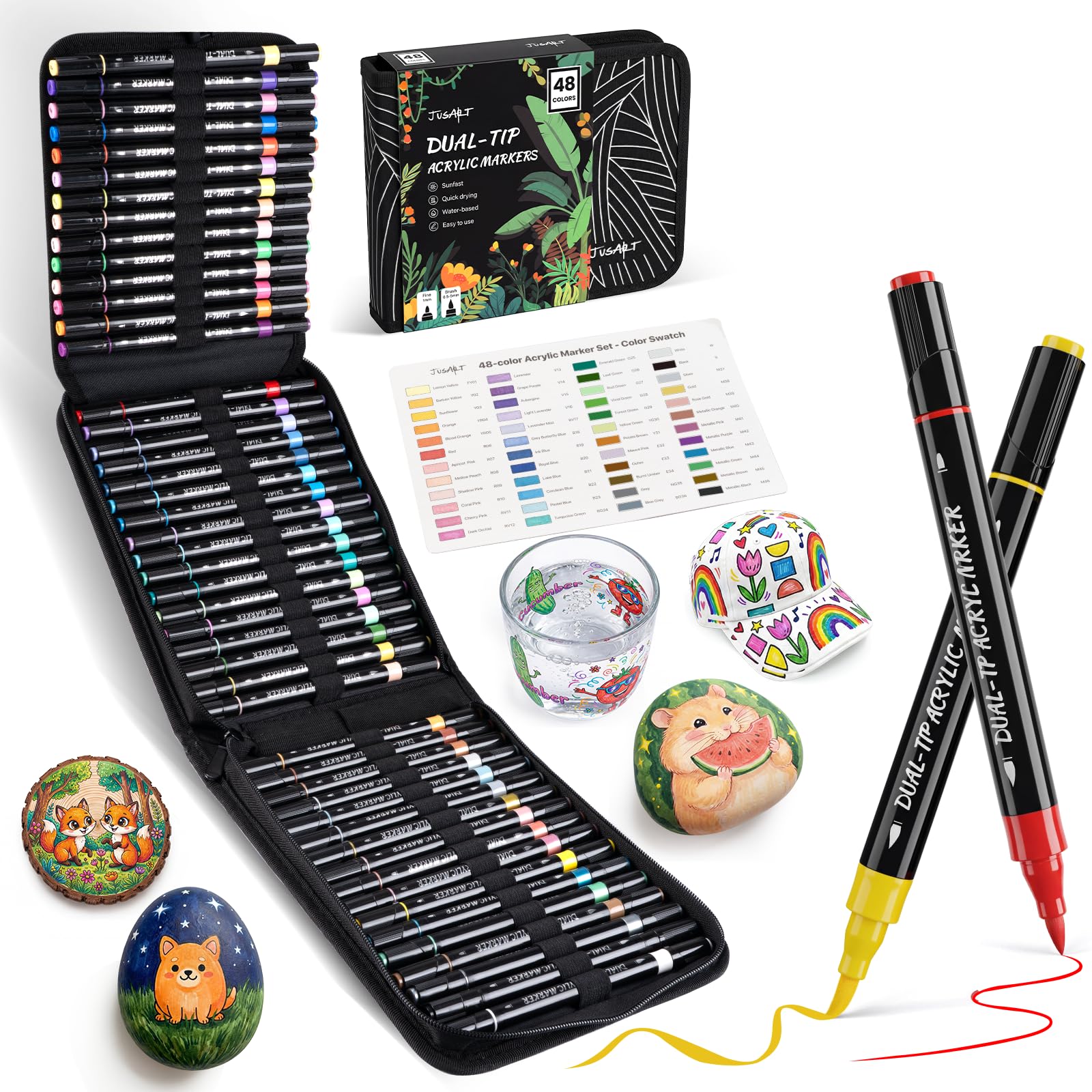 JusArt Acrylic Marker Paint Markers with