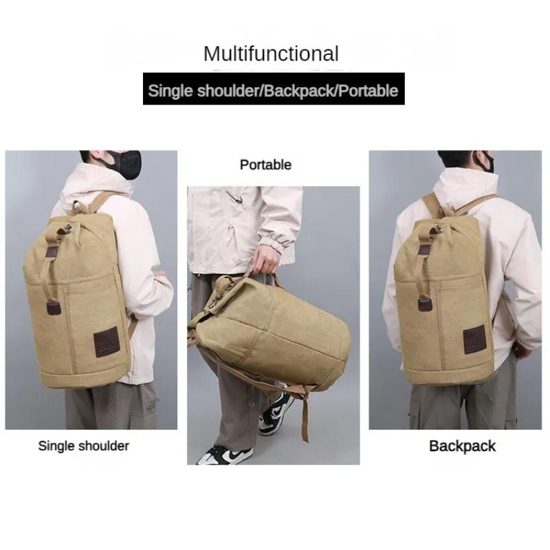 Outdoor Sports Bag  Rucksack Canvas Backpacks  School Bag Hiking Travel Backpacks Bucket Bag