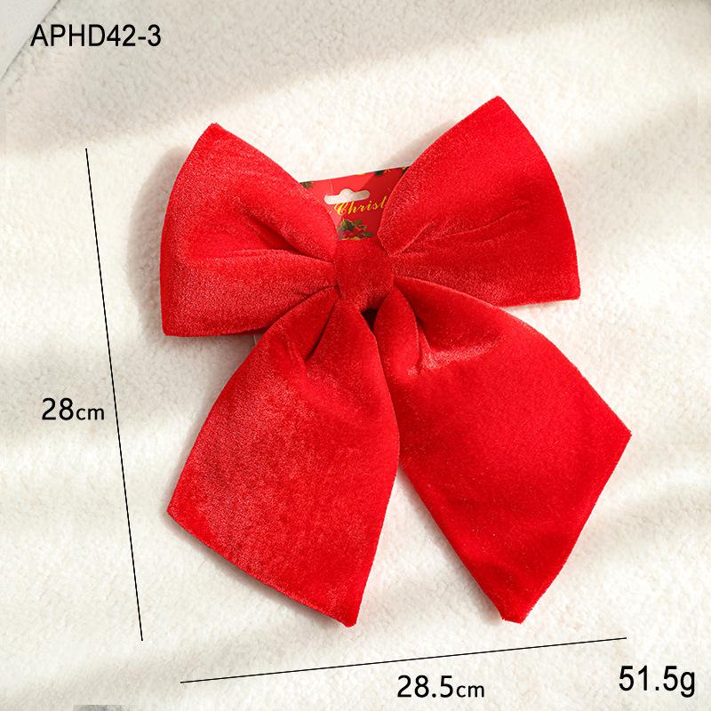 Large Wine Red Velvet Christmas Bow Decoration for Window Display
