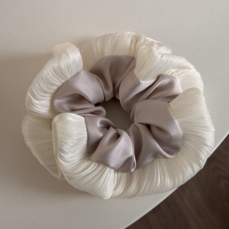 2025 New High-end Simple Bow Satin Large Intestine Ring Headdress Bridal Hair Ring Women's Temperament Accessories