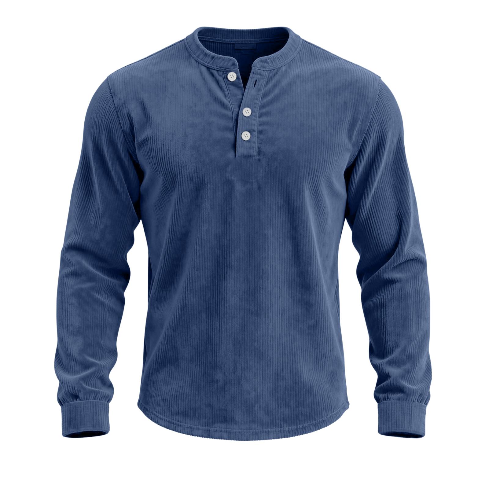 

Men s Relaxed-Fit Button-Down Collar Corduroy Pullover Long-Sleeve Top XXXL