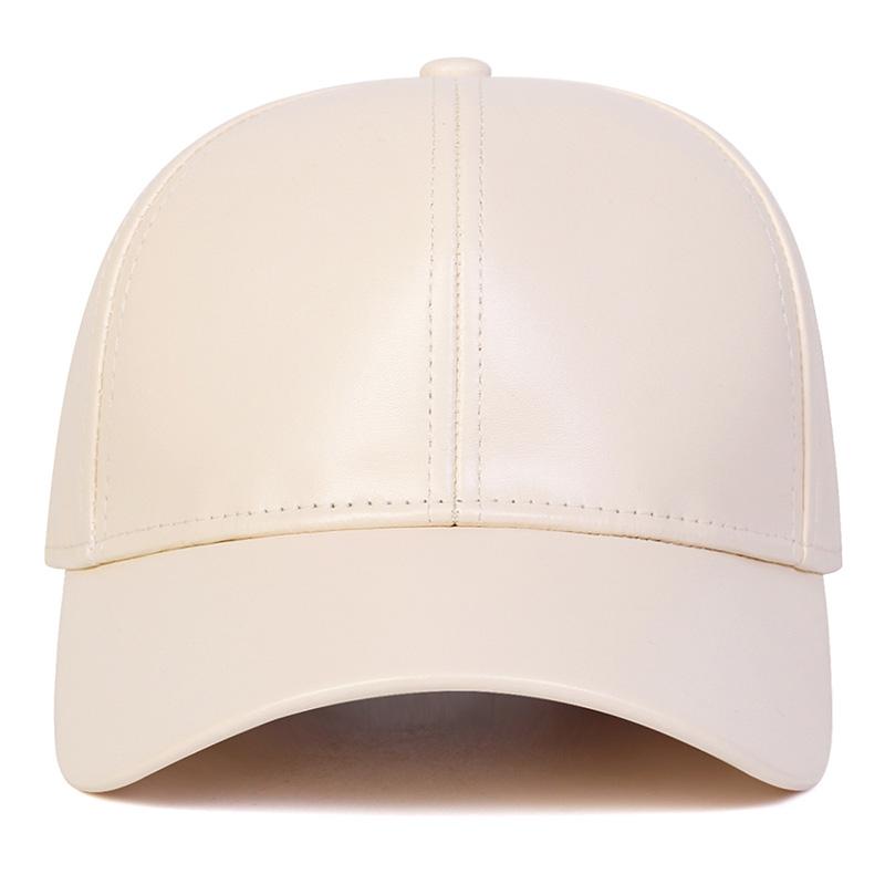 1 stuks PU leren hoed vrijetijds baseballpet minimalistisch verstelbaar oefening platte pet