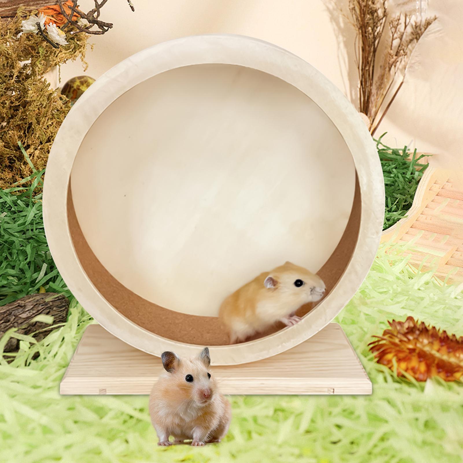 Natural Wood Silent Multipurpose Running Wheel Non Toxic Exercise Toy For Hamsters Durable Small Animal Exercise Accessories