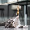 4-Piece Cat Toy Set Natural Feather Toy and Solid Wood Cat Toy with Bell. Ideal for Indoor Sports. Cat Toys Help Your Cat Relieve Stress and