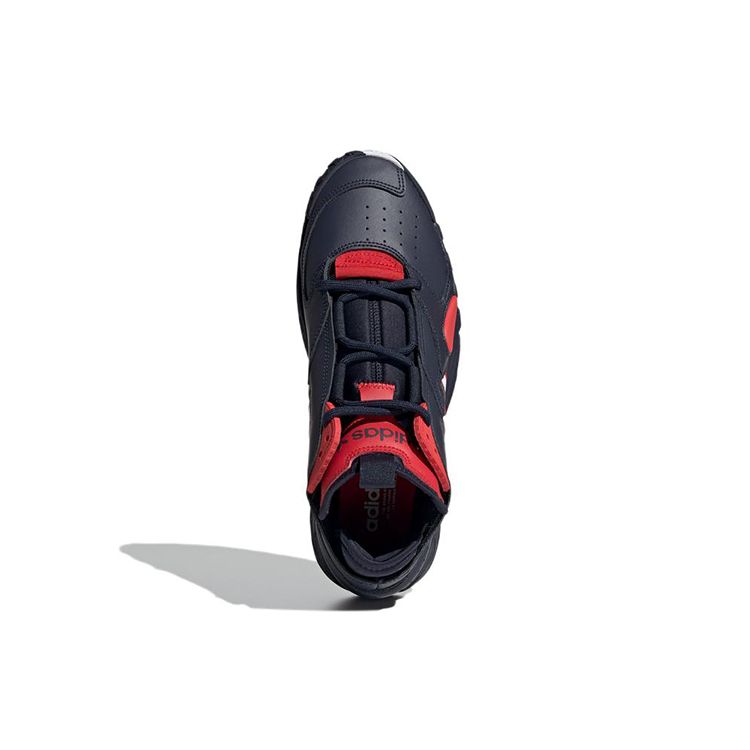 Adidas Originals Streetball Leather Sports Comfortable Slip-Resistant Durable Mid-Top Lifestyle Casual Shoes Men Casual Shoes Blue Red FY7995