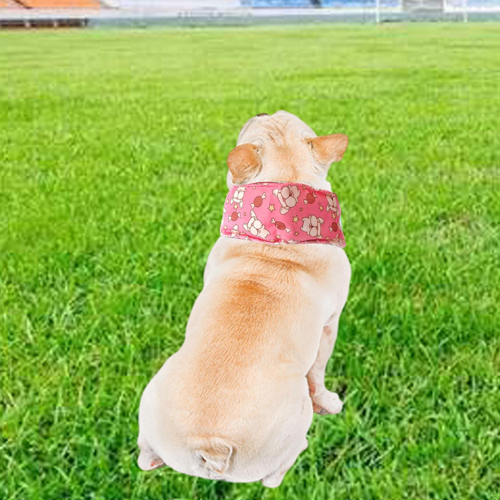 

Cooling Bandana for Dogs, Adjustable Neck Wrap Summer Activities Pink and S