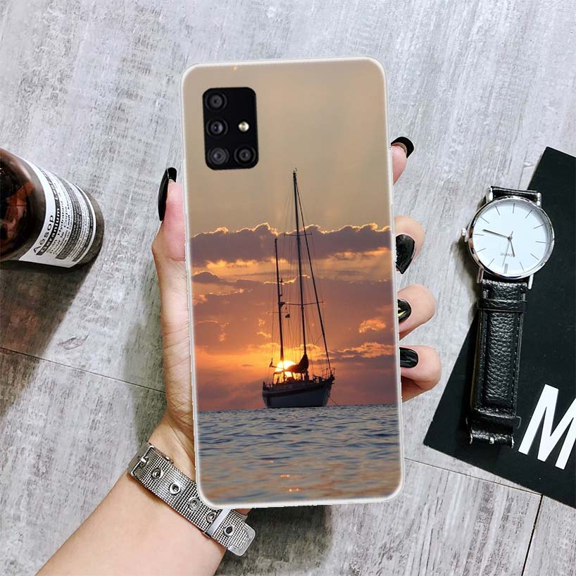 Sailing Boat Phone Case For Samsung Galaxy A14 A15 A13 A12 A54 A55 A53 A52 A04S A24 A25 A23 A22 A34 A35 A33 A32 A03S A02S Case F