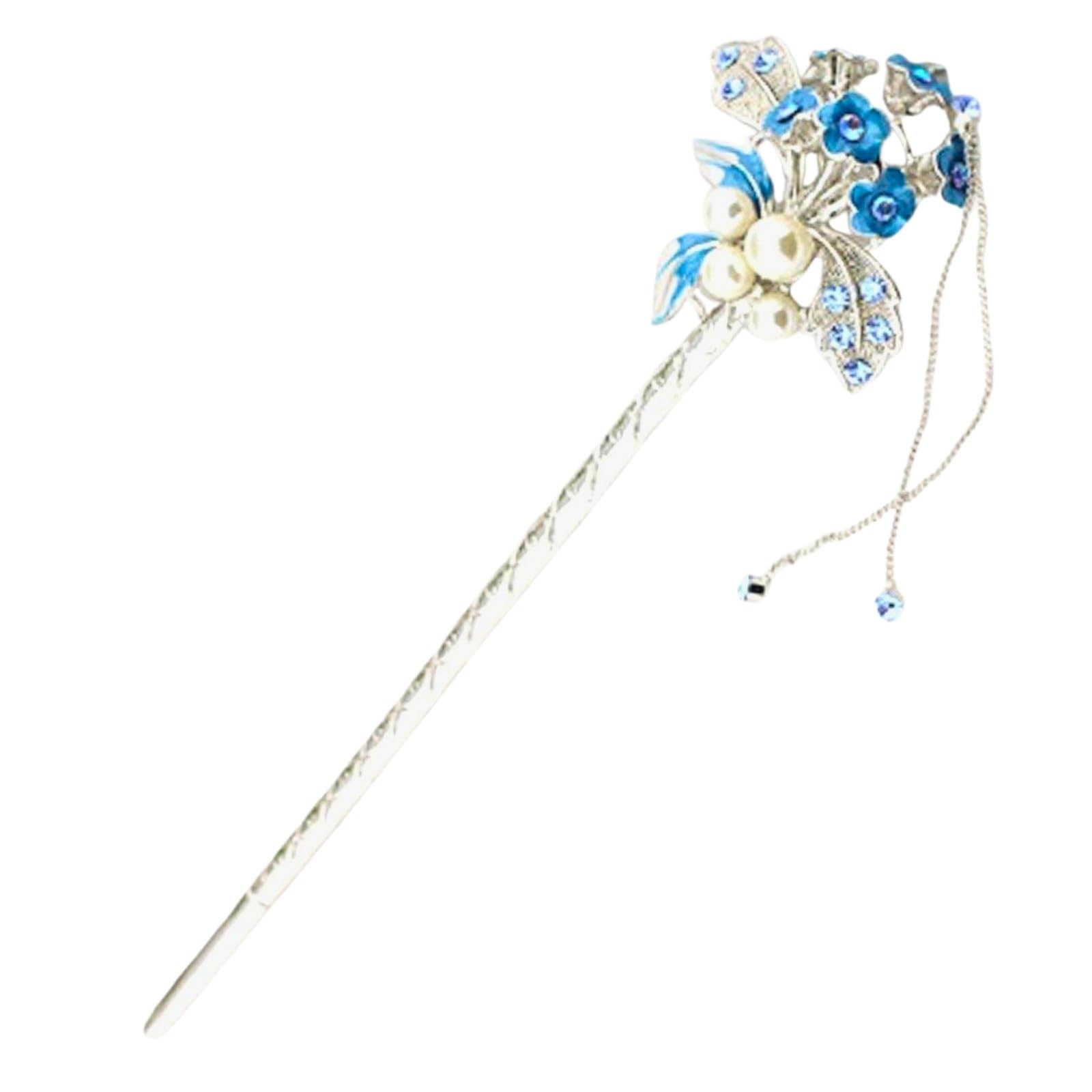 

[MiaoMiao] Kanzashi (Japanese hair ornament) - Single piece - for Japanese clothing, formal kimono, yukata, etc. - Metal, pearl, rhinestone, antique