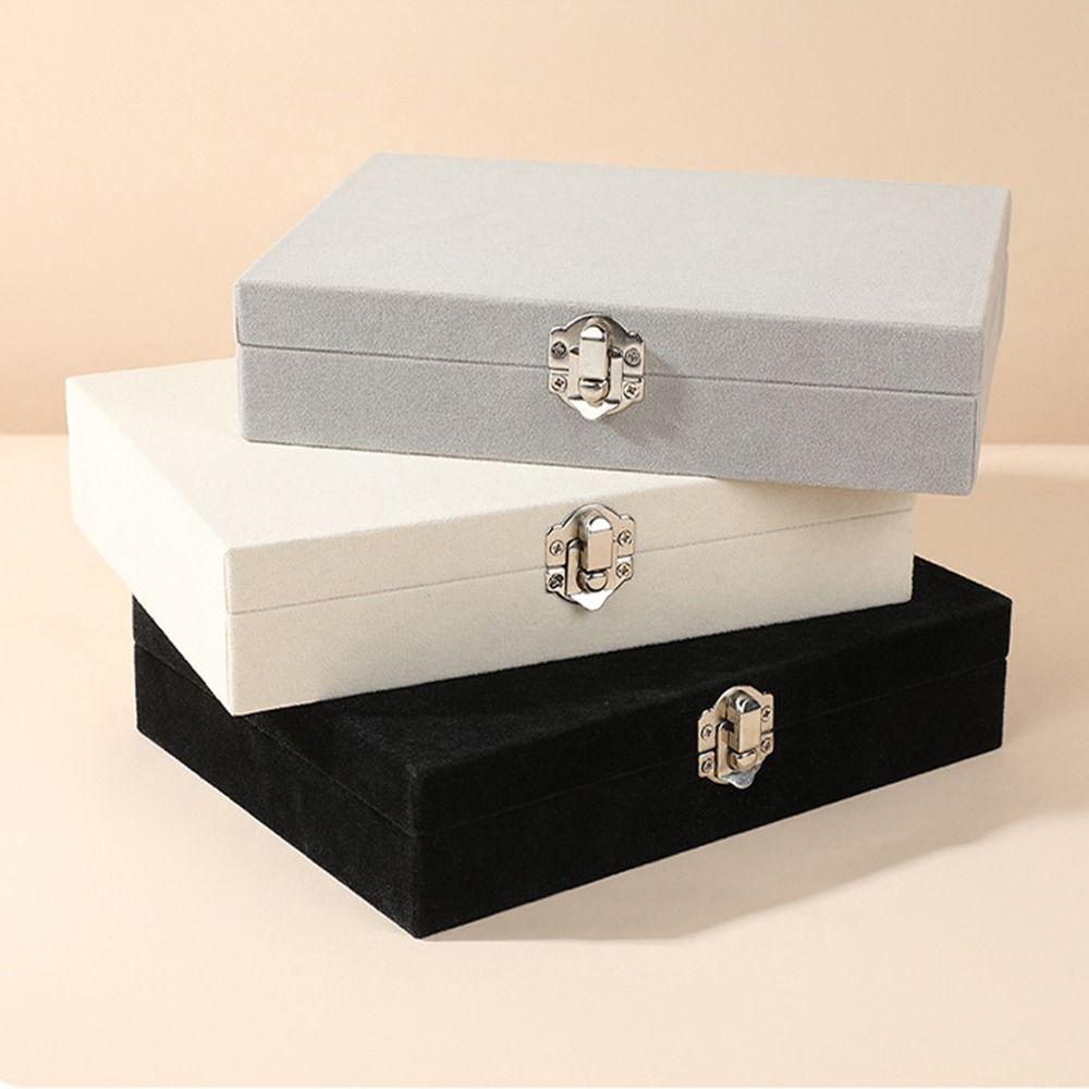 Multi-grids Portable Necklace Organizer Lockable Jewelry Display Container  Gifts