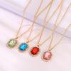 Rose Gold Birthday Stone Pendant Necklace - Women's Fashionable Gemstone Jewelry