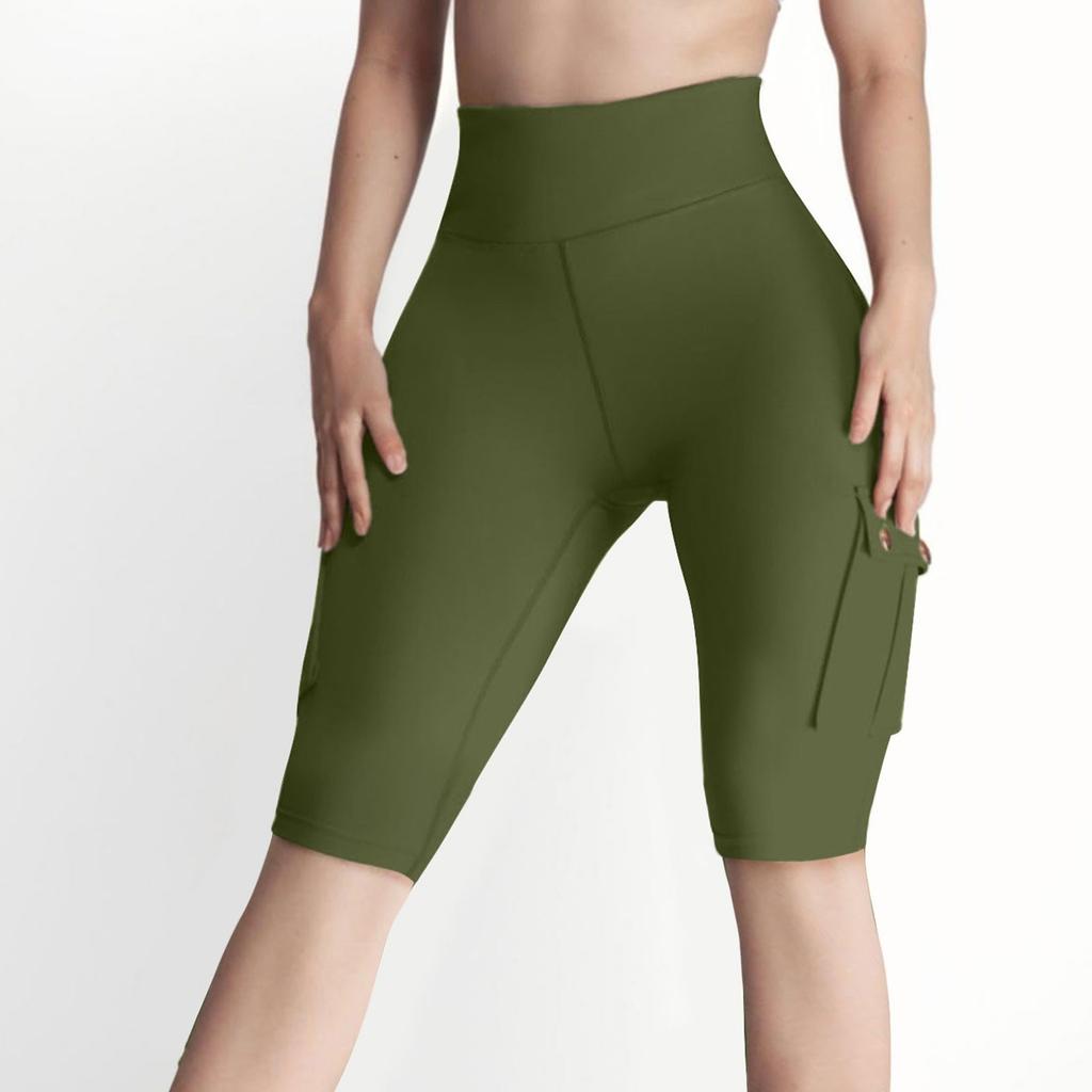 Damen-Arbeitskleidung Hohelastische Enge Yoga-Hose, Schnelltrocknende 5-Zoll-Laufshorts
