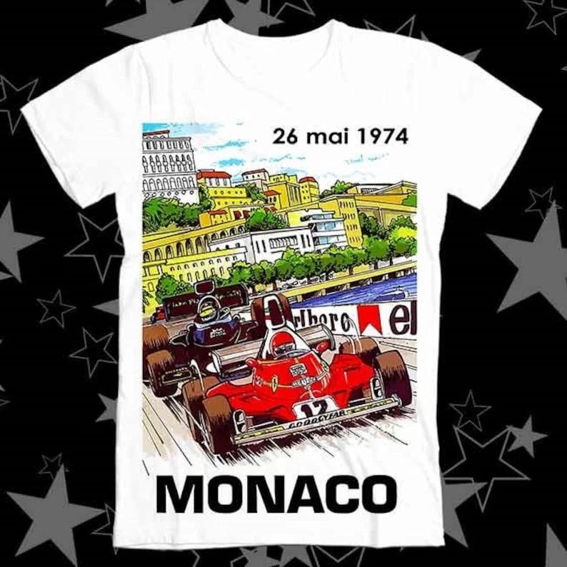 1974 Гран-при Монако Гонки Лучший Продавец Топ Футболка XS