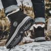 Winter Verdickte Plüsch Warme Schuhe Für Herren Outdoor Mode Arbeitsstiefel zum Schnüren Rutschfeste Schuhe mit Fell warm Männliche Schneestiefel