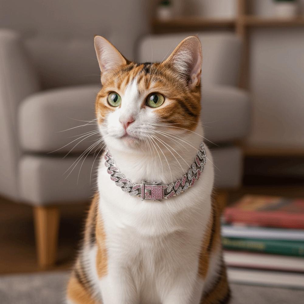 New Link Chain Dog Diamond Chain Collar Inlaid Rhinestone Diamond Link Chain Hip Hop 12mm Pet Crystal