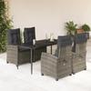VidaXL Garden Dining Set with Cushions 5 Pcs, Table and Chairs with Adjustable Backrest, Outdoor Furniture, 3212786