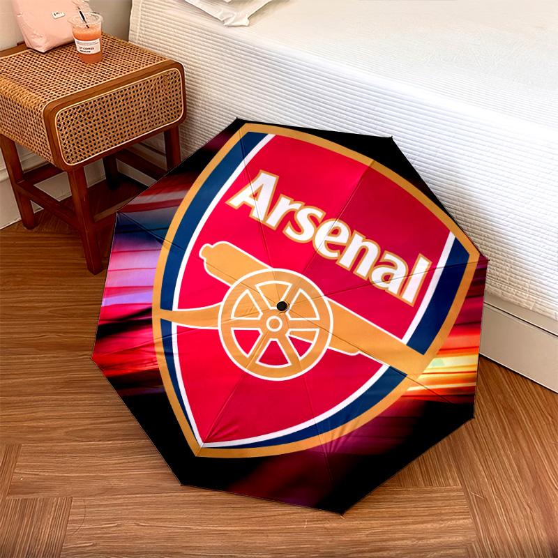 Arsenal Football Club mönster, automatiskt hopfällbart paraply, bärbar och hopfällbar design, 8 revben, en julklapp eller födelsedagspresent.
