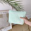 Summer Fresh Plaid Portable Cosmetic and Stationery Bag