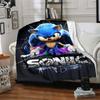 1pc Sonic Blanket Lightweight Flannel Throw for Sofa Bed Travel Camping Livingroom Office Couch Chair