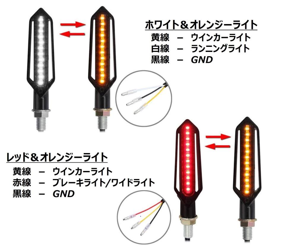 LED Sequential Flowing Turn Signals for Motorcycles 4 Pcs Set 2 Pin 3