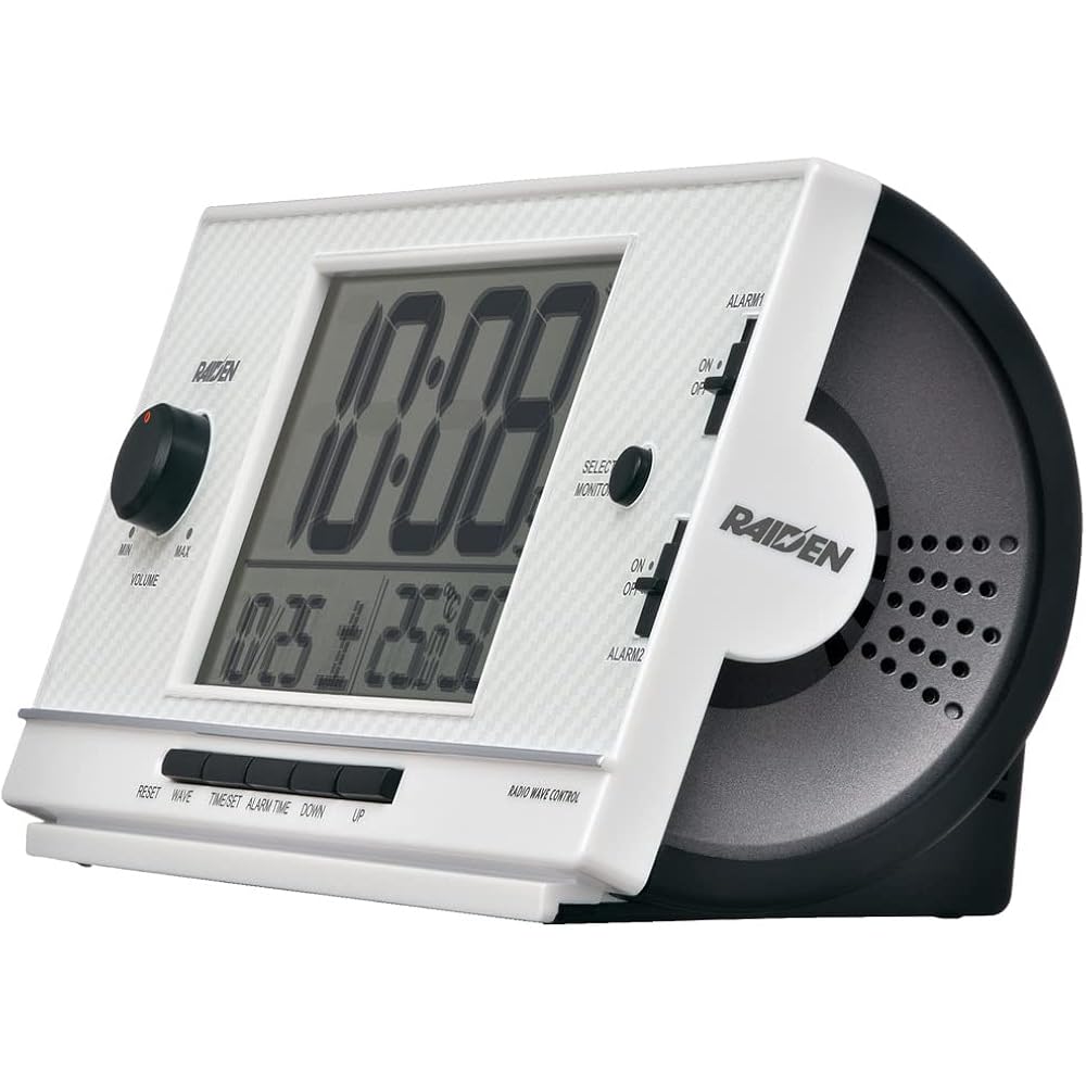 Seiko Clock Alarm Clock Radio Wave Digital High Volume PYXIS RAIDEN Raiden White Pearl 77 X 167 X...