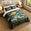 Deer Theme Personalized 3Pcs Bedding Set Custom Text & Name 1 Sheet 2 Pillowcases Household Bedding 1pc