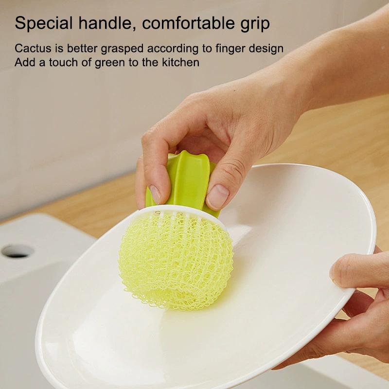 Mini Spülbürste mit Griff Mehrzweck-Scheuerbürste für Haushalt Universal Küchenspülbürste mit Abtropfschale Reinigungsbürste