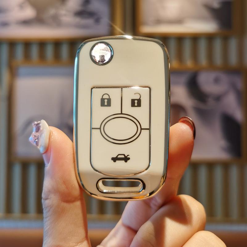 Buick Excelle Schlüsselhülle (09/11/13/15 Modelle) - Kompakte Autoschlüsseltasche mit Schnalle