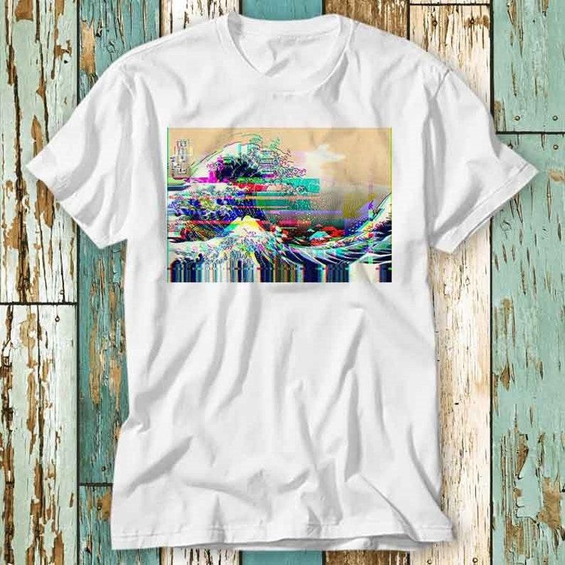 

230 г/м² 100% хлопок The Great Wave Off Kanagawa футболка топ дизайн унисекс женская мужская футболка ретро мода винтажная рубашка S705 XXS белый