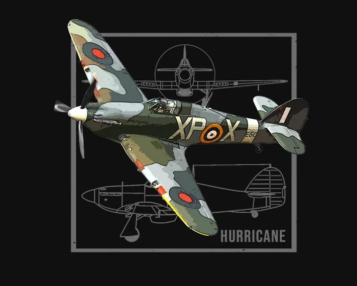 WWII RAF Hawker Hurricane Fighter Aircraft T Shirt New 100 Cotton Short Sleeve ONeck Casual Tshirts Loose Top Size S3XL S