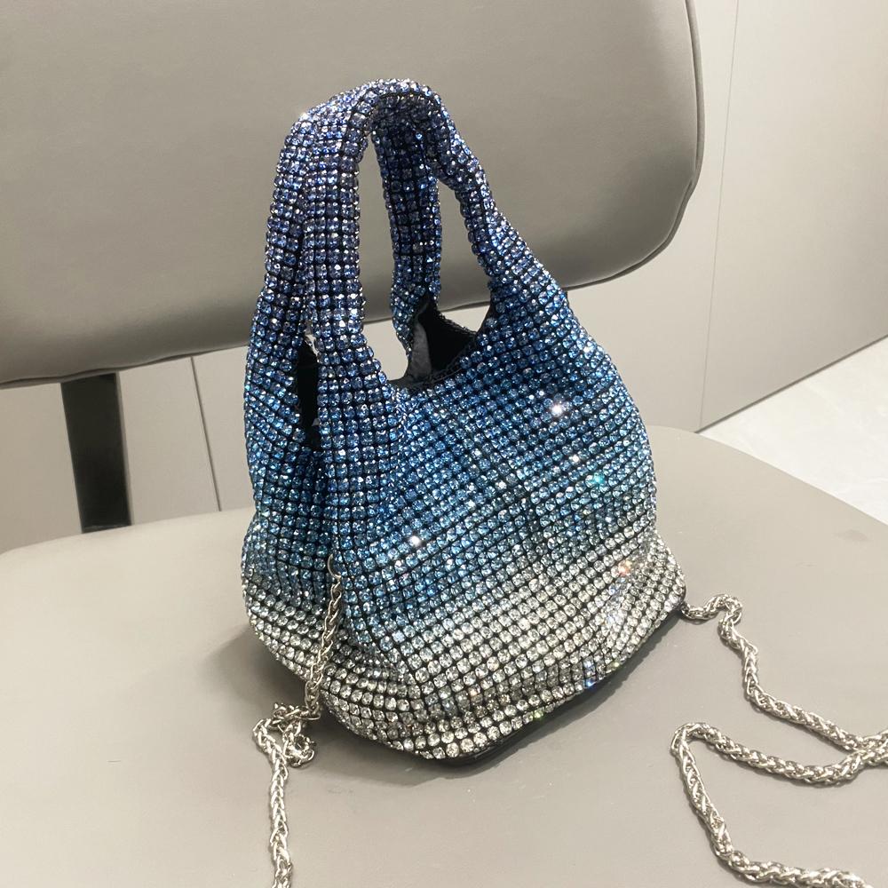 Rhinestones Evening Clutch Bag Purses and Handbag Luxury Designer Hobo Shoulder Bag Shiny Crystal Clutch Purse Bucket Bag